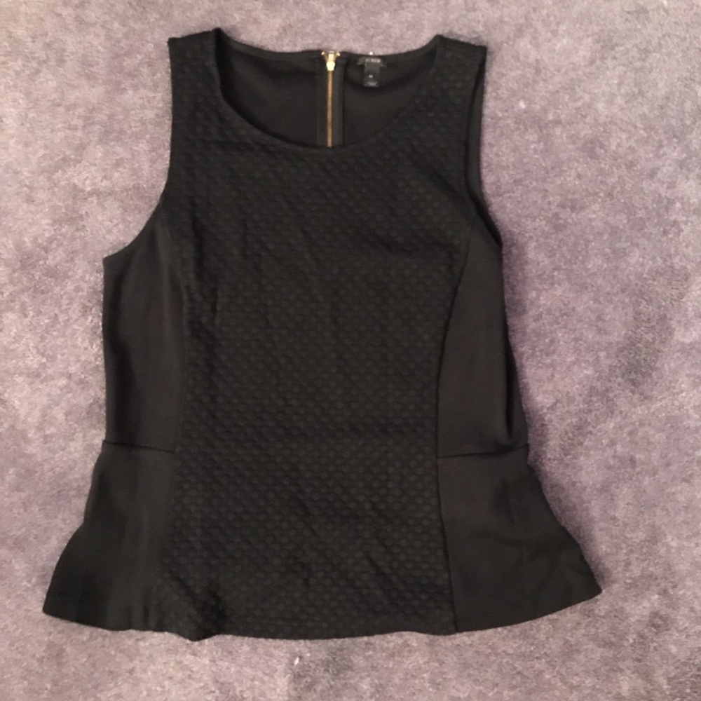 J. Crew Sleeveless Peplum Top Size M